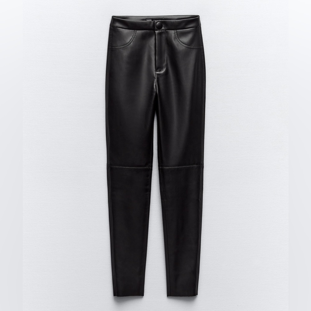 Zara faux leather Black tights